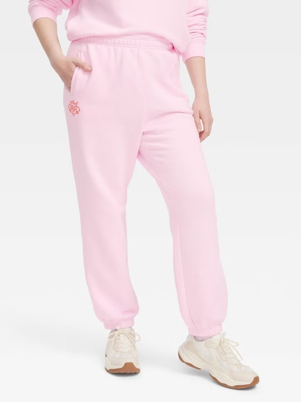 NEW Roller Rabbit x Target Pink Jogger Sweatpants Embroidered Ankle Large NWOT